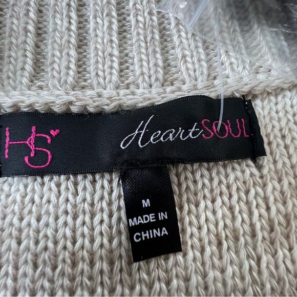 HeartSoul Y2K Knitted Crocheted Cap Sleeve Sand Color Button Sweater Dress SZ S - Picture 6 of 13